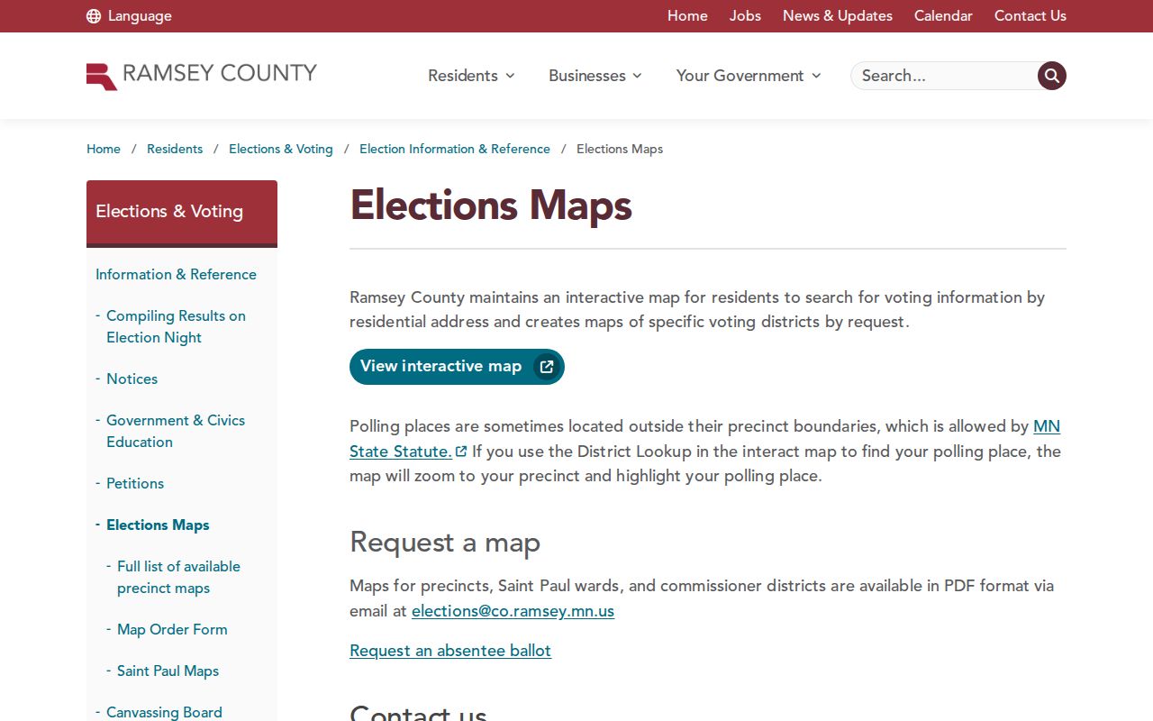 St. Paul neighbors Ramsey County elections maps address lookup