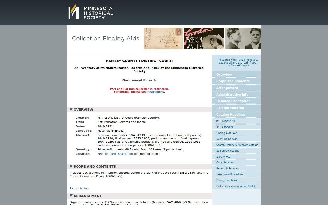 St. Paul previous residents research in Ramsey County naturalization records