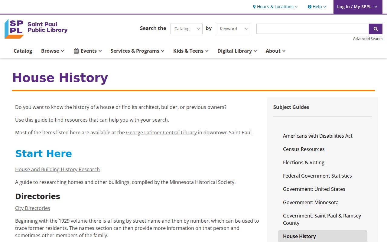 St. Paul previous residents research with the library house history guide