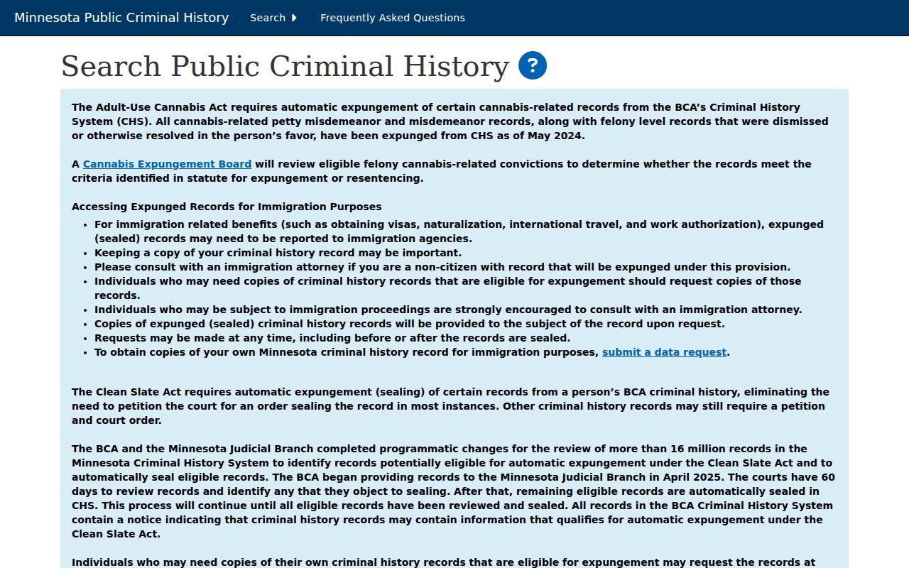 St. Paul resident lookup Minnesota BCA public criminal-history search